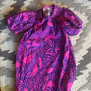 Lilly Pulitzer Pink and Blue Zebra Print Kids Dress